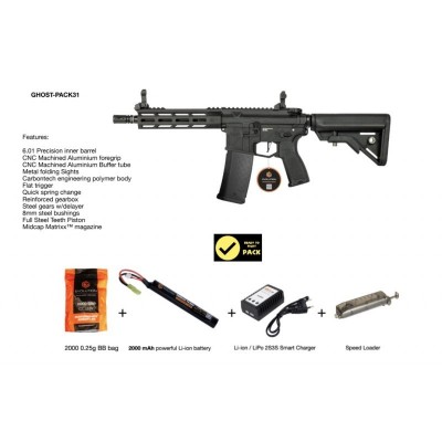M4 GHOST S EMR CARBONTECH+BATTERIA+CARICABATTERIA+2000 BBS EVOLUTION