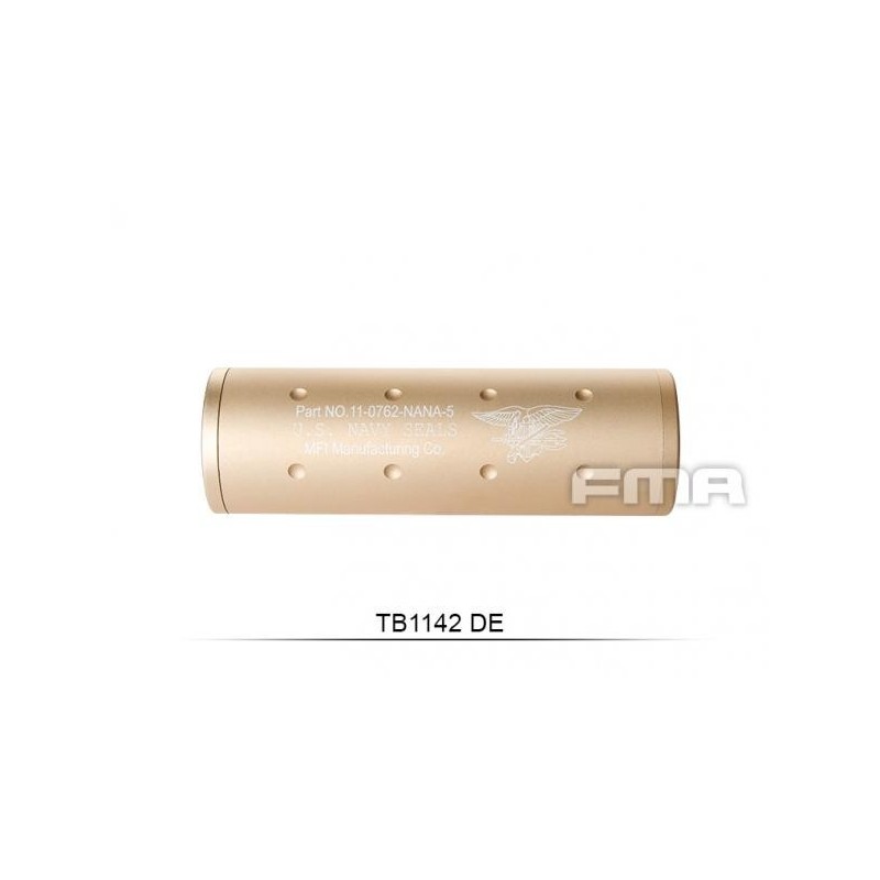 SILENZIATORE 100 x 36 DOPPIO FILETTO NAVY SEAL FMA BRONZE