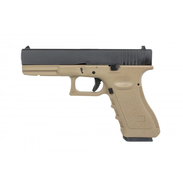 PISTOLA GAS G17 BLOWBACK E&C NERO/TAN