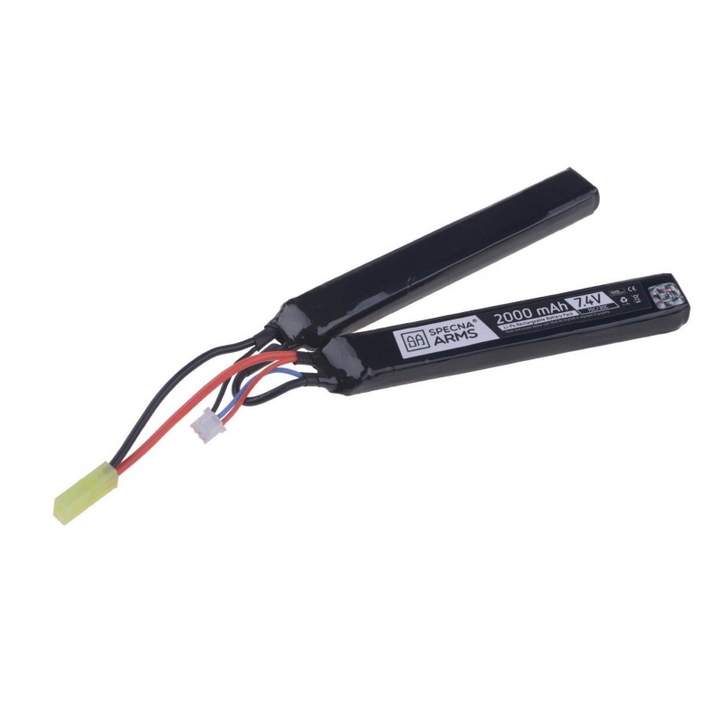 BATTERIA LIPO 7.4 V 2000 mAH 15/30C SDOPPIATA SPECNA ARMS