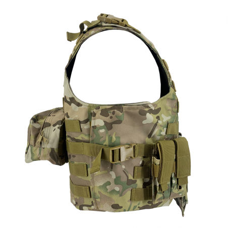 GILET TATTICO FBSE COMPLETO DI TASCHE SIXMM MULTICAMO