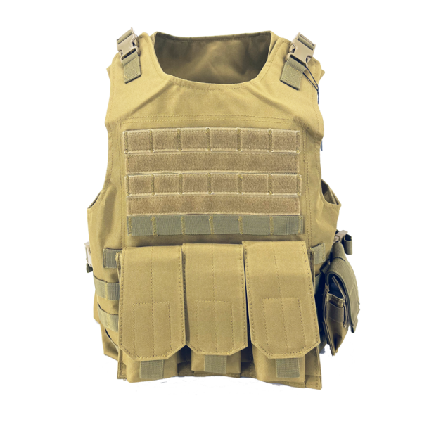 GILET TATTICO FBSE COMPLETO DI TASCHE SIXMM TAN