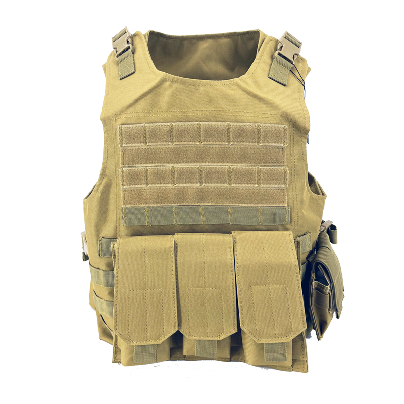 GILET TATTICO FBSE COMPLETO DI TASCHE SIXMM TAN