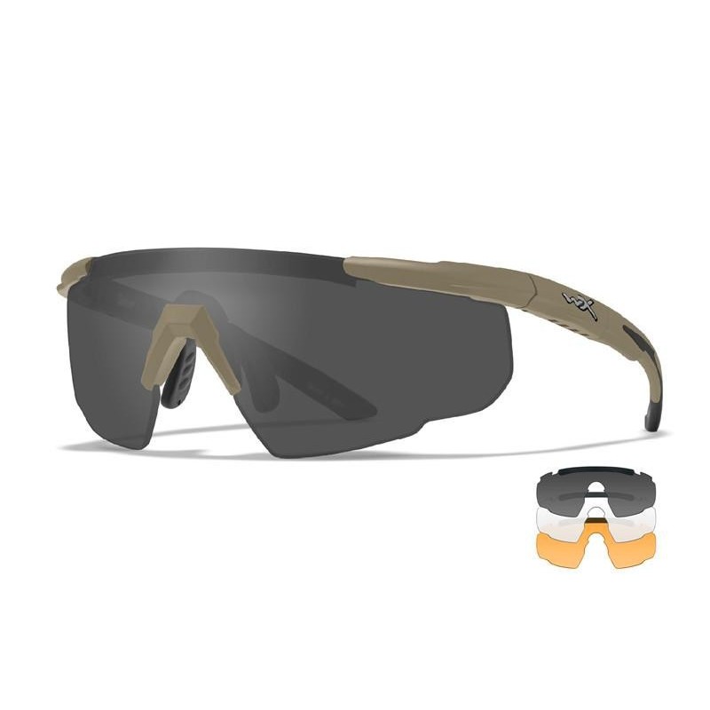 OCCHIALI TATTICI BALISTICI SABER ADVANCED WILEY SMOKE/CLEAR/RUST TAN FRAME OCCHIALI TATTICI BALISTICI SABER ADVANCED WILEY SMOKE/CLEAR/RUST TAN FRAME