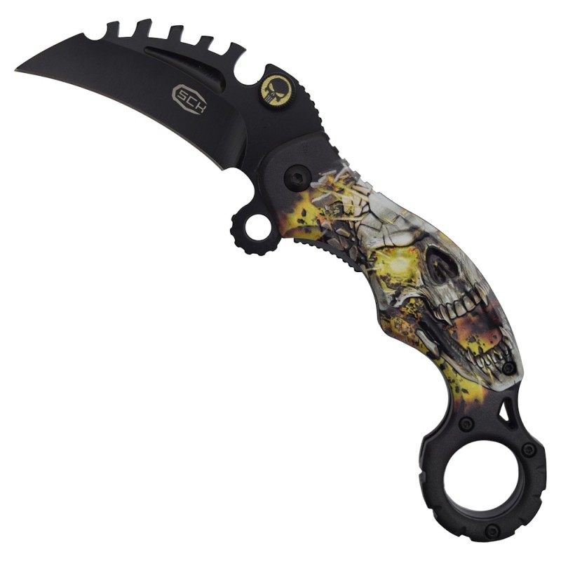 COLTELLO KARAMBIT PUNISHER  RICHIUDIBILE STEEL CLAW KNIVES
