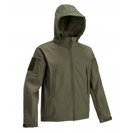 GIACCA MILITARE SOFTSHELL CON CAPPUCCIO STACCABILE DEFCON 5 VERDE