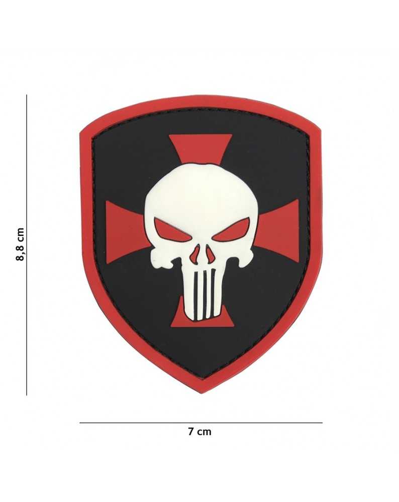 PATCH IN GOMMA PVC 3D TESCHIO PUNISHER TEMPLARE ROSSO - PATCH -  - 4541