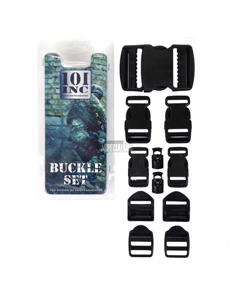 SET FIBBIE IN PLASTICA PER BUFFETTERIA TACTICAL VEST ZAINI 101INC NERO - ACCESSORI TATTICI -  - 245181N