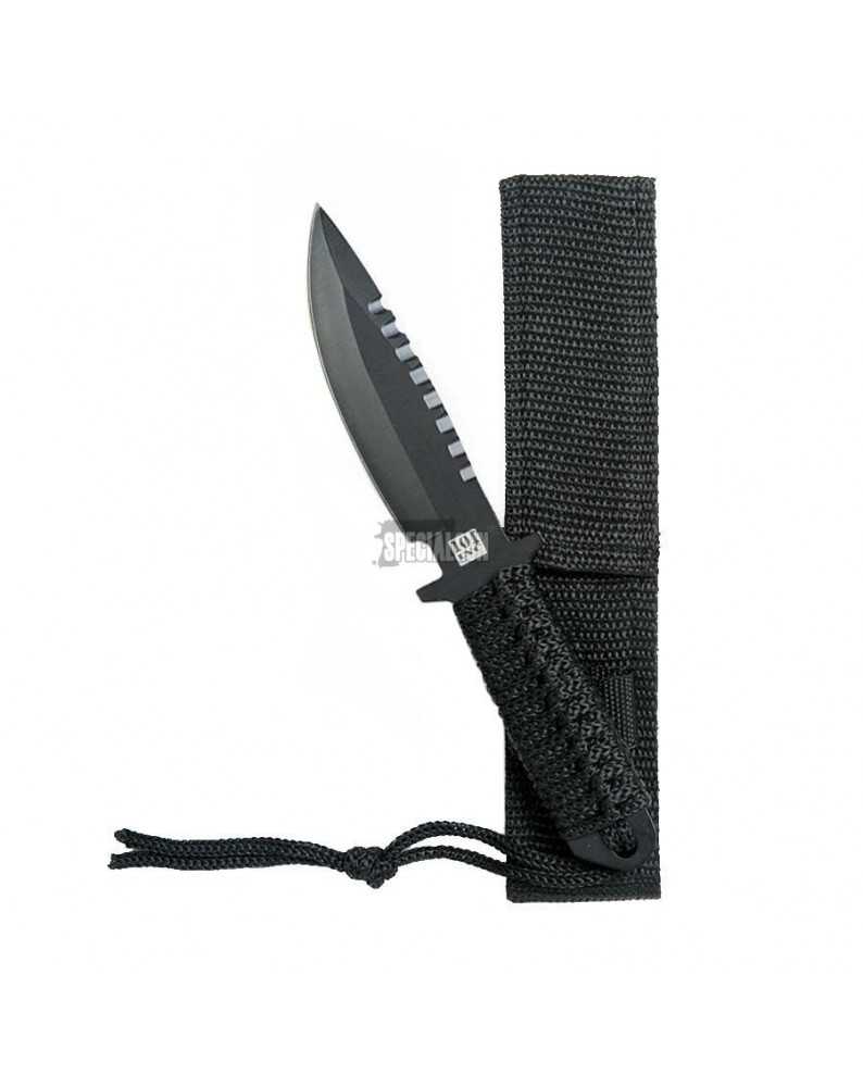 COLTELLO RECON 7" PARACORD LAMA FISSA 18,5 cm 101 INC NERO - COLTELLI - MULTITOOL - - 455460BK