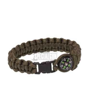 BRACCIALE PARACORD BUSSOLA 101INC VERDE OD