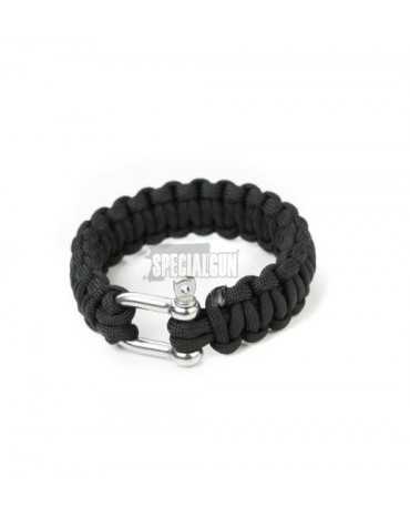 BRACCIALE PARACORD GANCIO IN ACCIAIO 101INC NERO